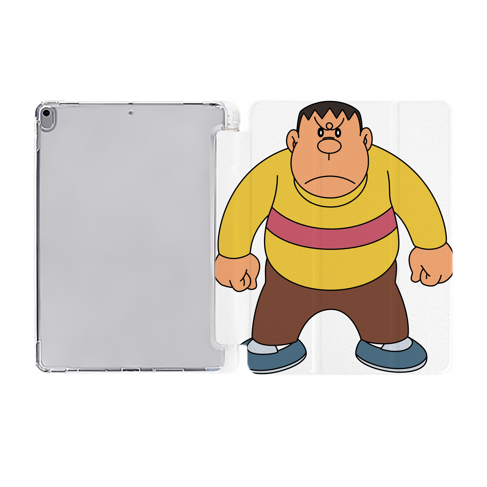 （画像用） ドラえもん 剛田武 Doraemon Gouta Takeshi IPad ケース ペン収納付き 三つ折りスタンド PUレザー×シリコン 対応機種9.5/10.5/10.9インチ